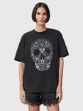 AllSaints Shkull Organic Cotton Boyfriend T-Shirt