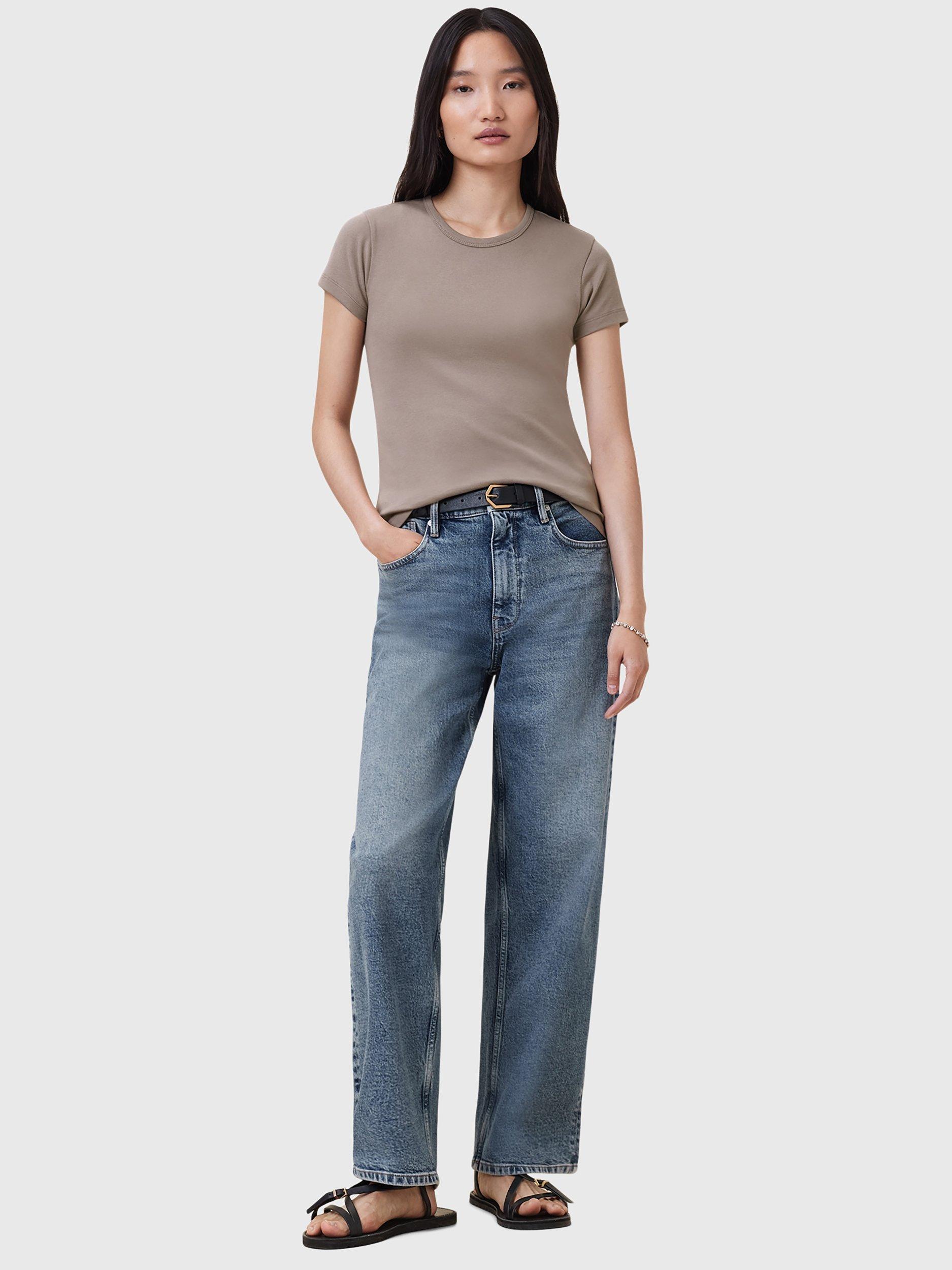 Product image 3 of 8, which shows AllSaints Stevie Crew Neck T-Shirt, Pine Bark Brown, XS