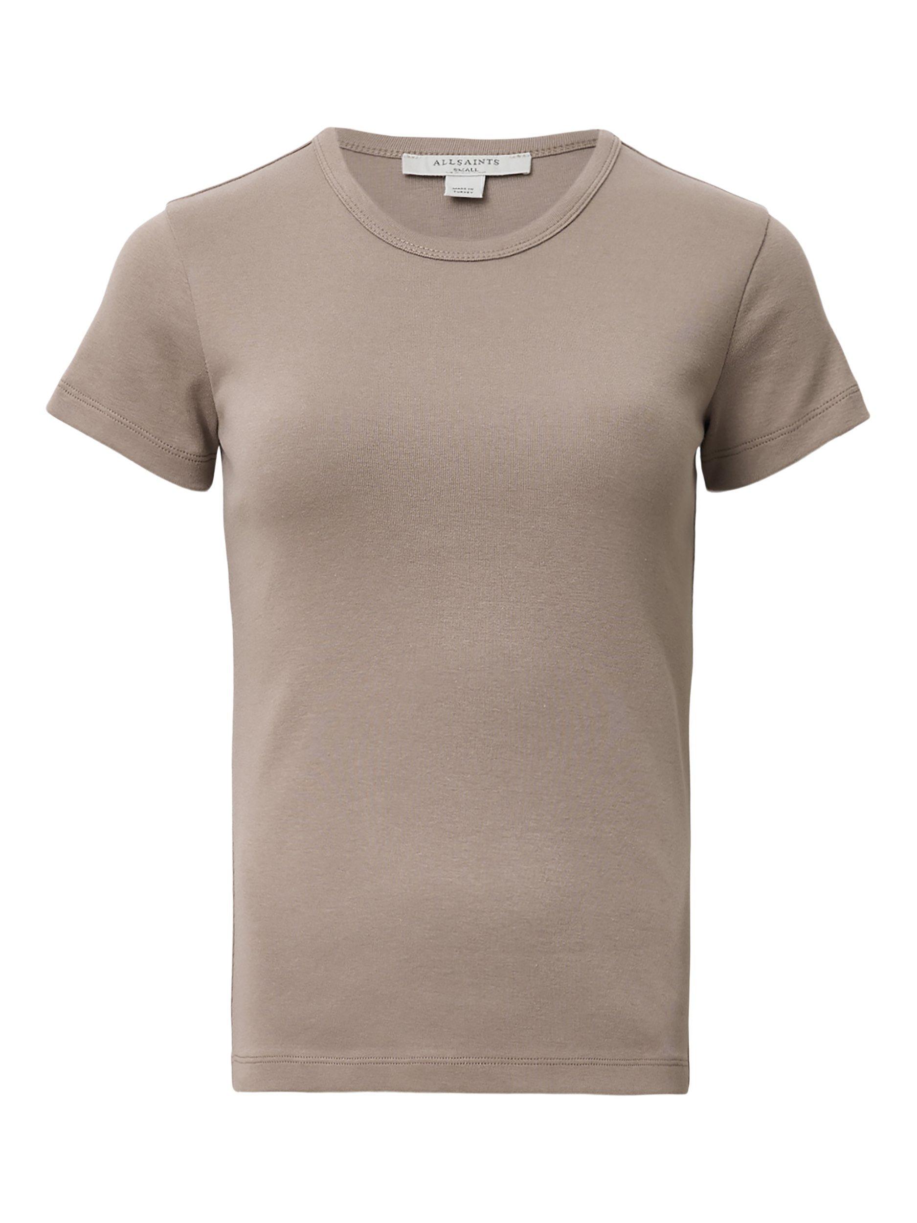 Product image 4 of 8, which shows AllSaints Stevie Crew Neck T-Shirt, Pine Bark Brown, XS