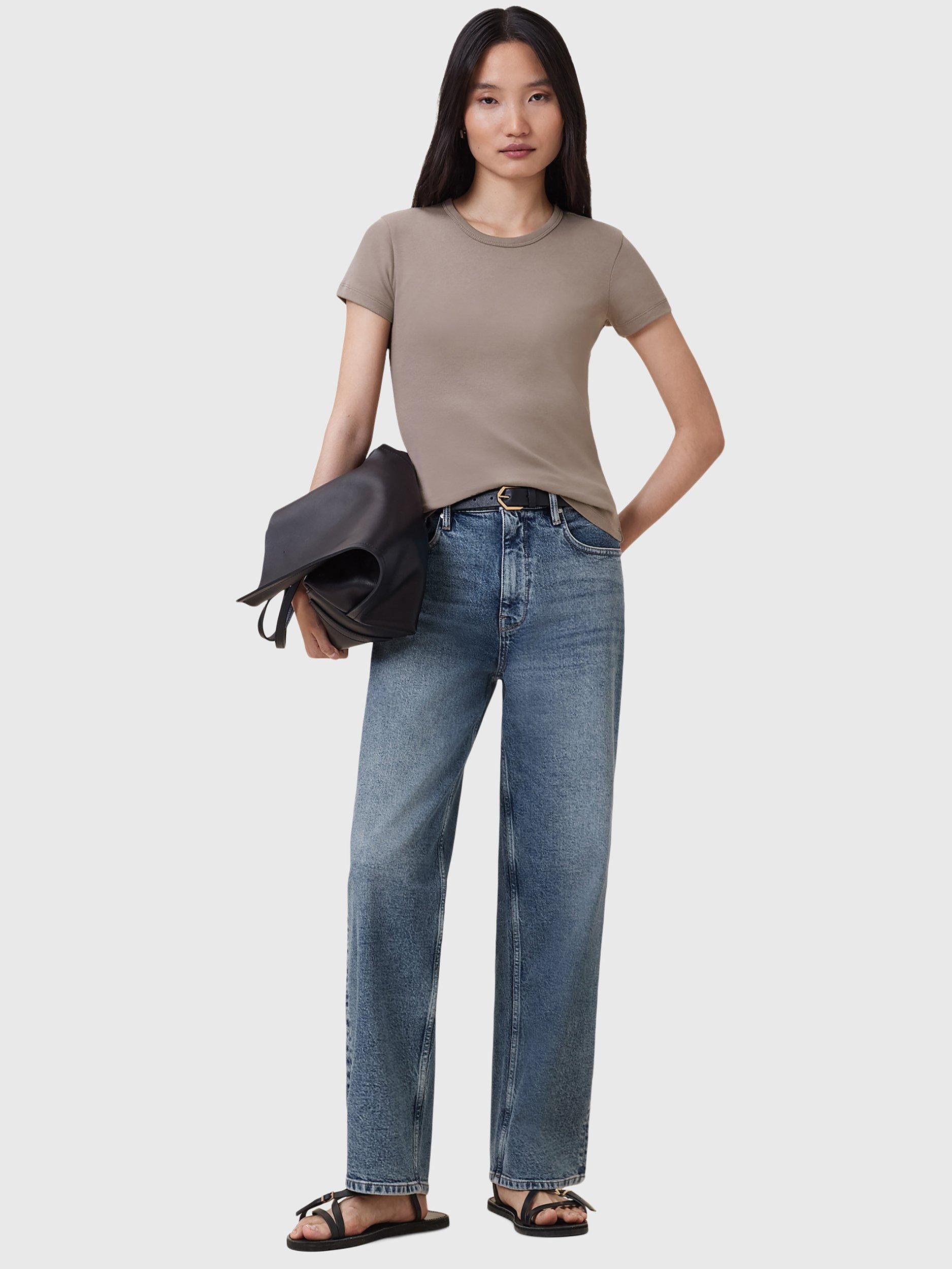 Product image 6 of 8, which shows AllSaints Stevie Crew Neck T-Shirt, Pine Bark Brown, XS