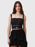 AllSaints Talia Ruched Bandeau Modal Cropped Top