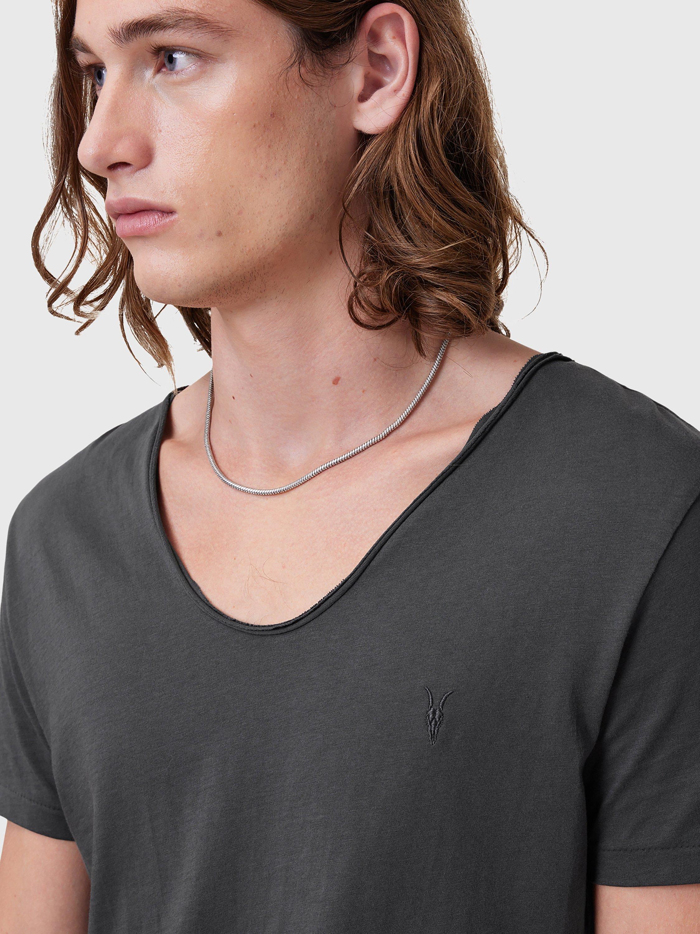 Product image 4 of 5, which shows AllSaints Tonic Scoop Neck T-Shirt, Carter Grey, XS