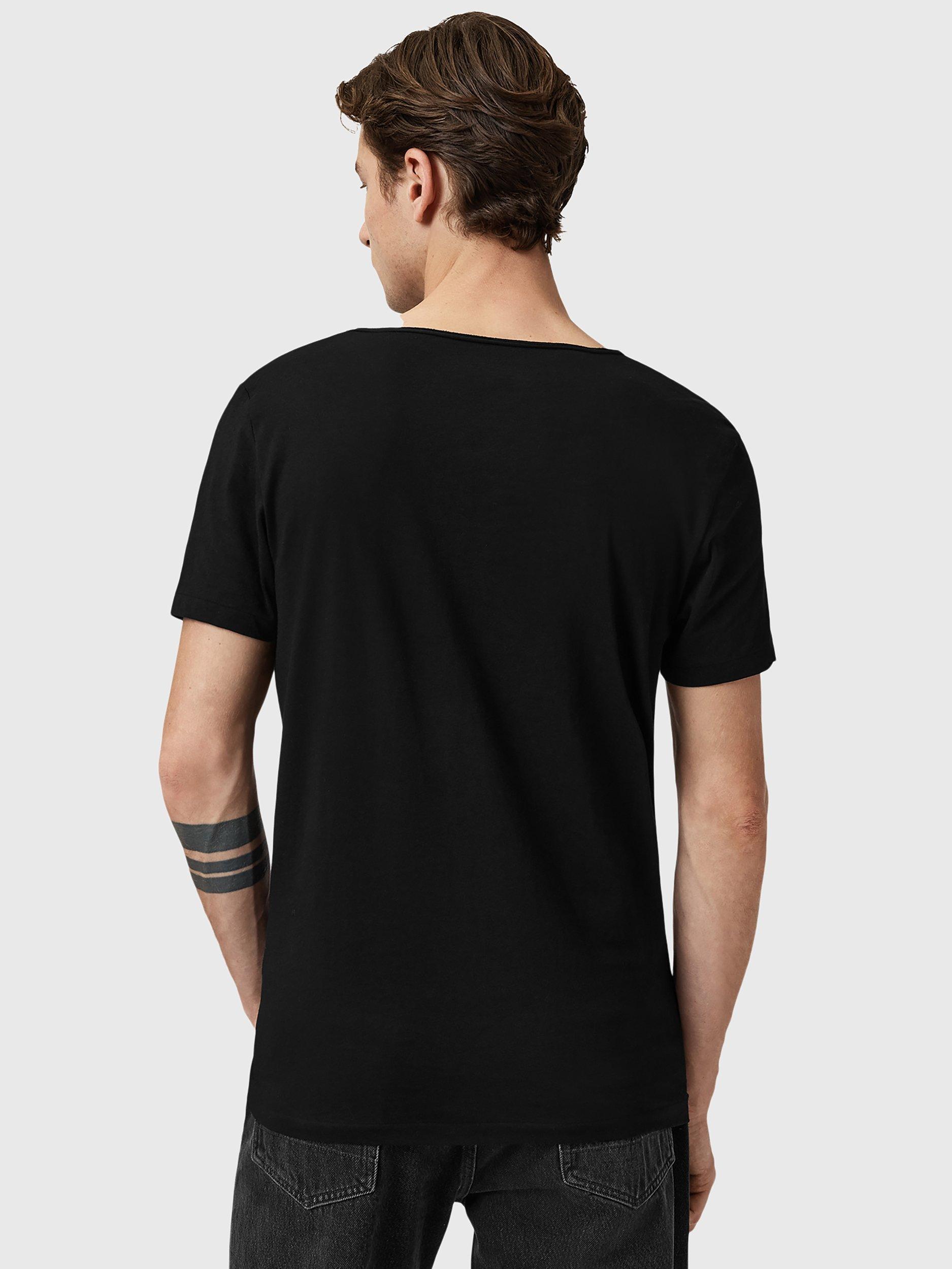 Product image 2 of 6, which shows AllSaints Tonic Scoop Neck T-Shirt, Jet Black, XS
