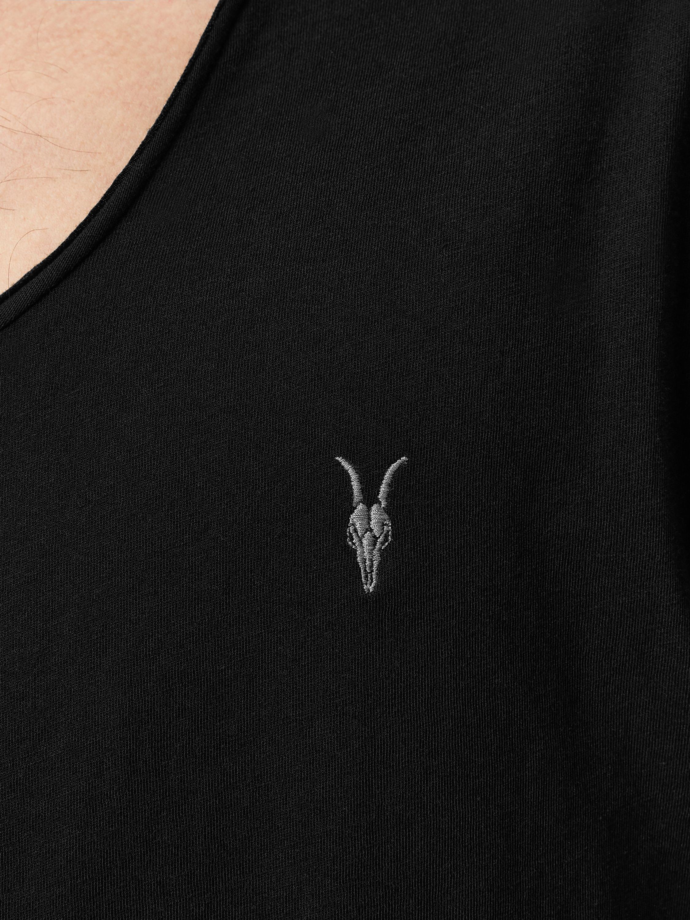 Product image 5 of 6, which shows AllSaints Tonic Scoop Neck T-Shirt, Jet Black, XS