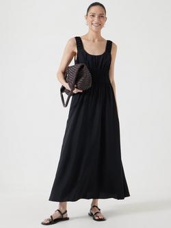 HUSH Air Flow Midi Dress containing LENZING™ ECOVERO™ Viscose, Black