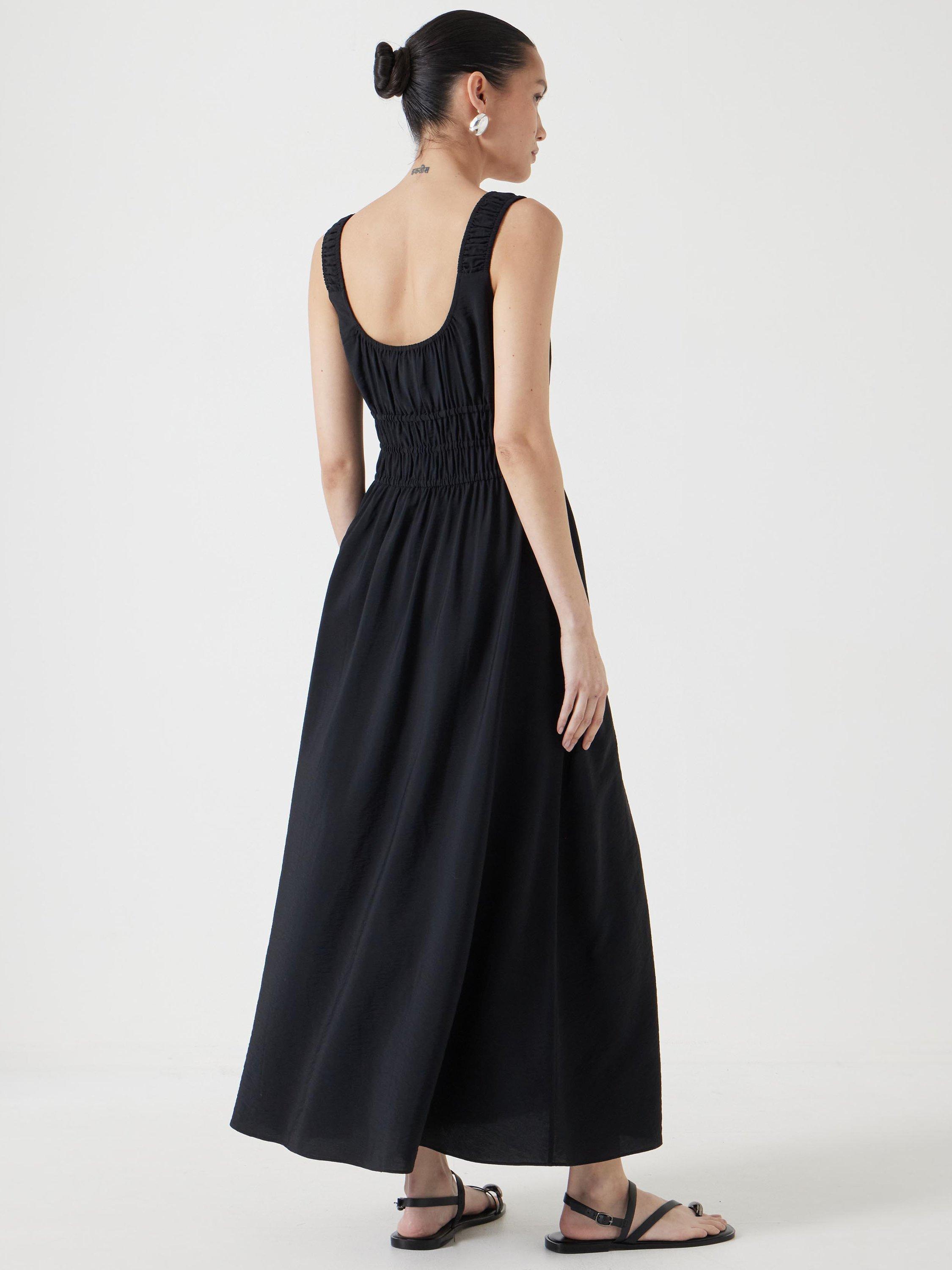 Product image 3 of 6, which shows HUSH Air Flow Midi Dress, Black, 10