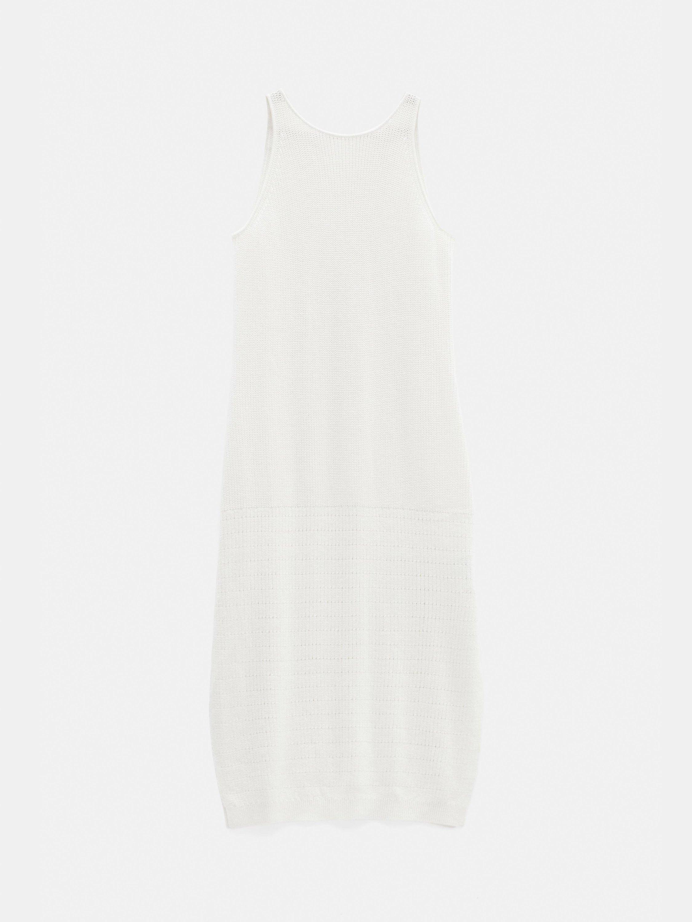 Product image 5 of 5, which shows Hush Clara Knitted Cotton Blend Midi Beach Dress, Soft White, XS-S