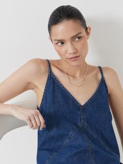 HUSH Denim Maxi Slip Dress, Mid Authentic Wash - view 2, Mid Authentic Wash
