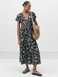 HUSH Grace Palm Print Dress, Chocolate/White
