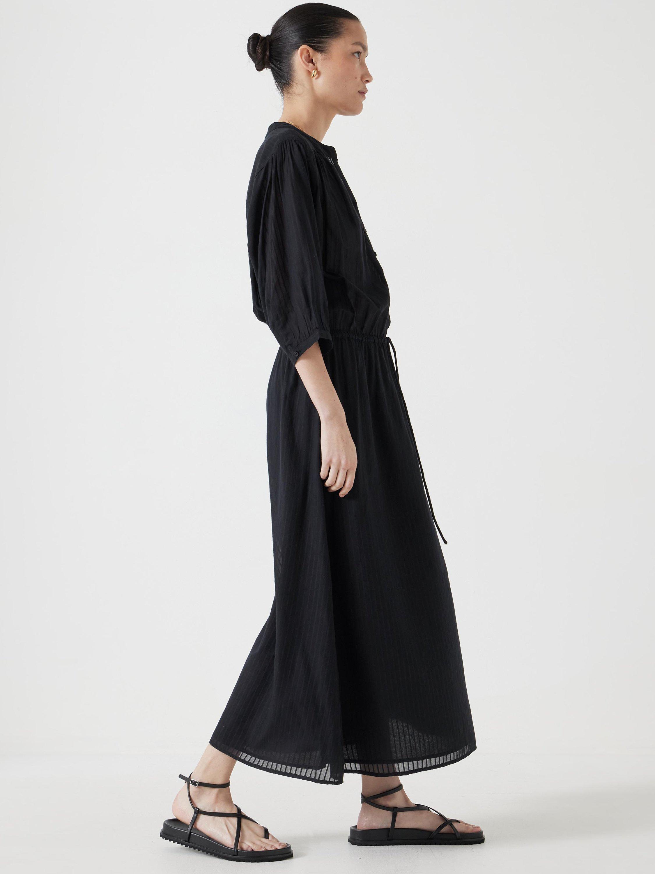 Product image 5 of 5, which shows HUSH Lhea Cotton Voile Midi Dress, Washed Black, 6