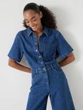 HUSH Evelyn Denim Jumpsuit, Mid Blue Authentic