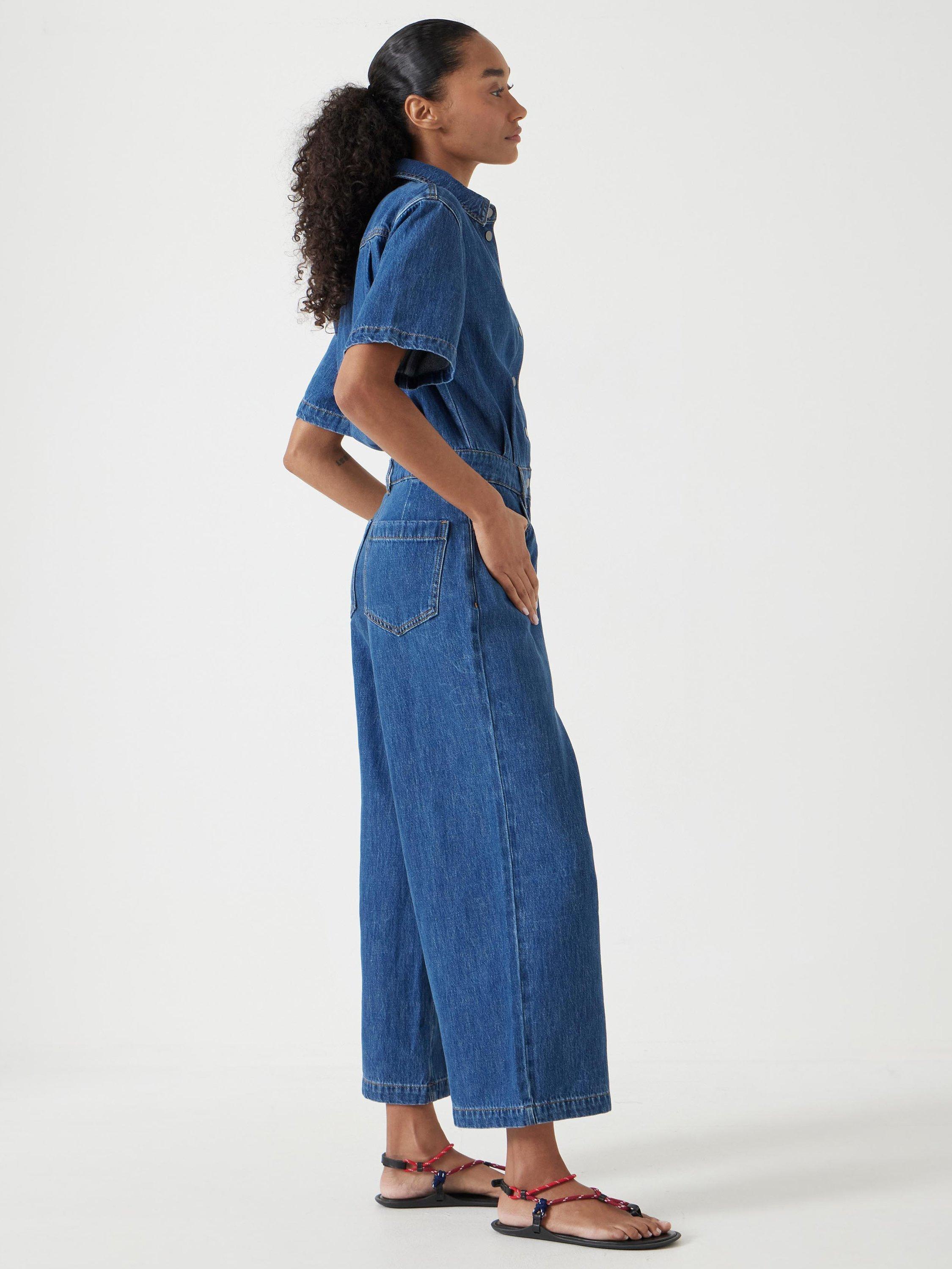 Product image 4 of 5, which shows HUSH Evelyn Denim Jumpsuit, Mid Blue Authentic, 10