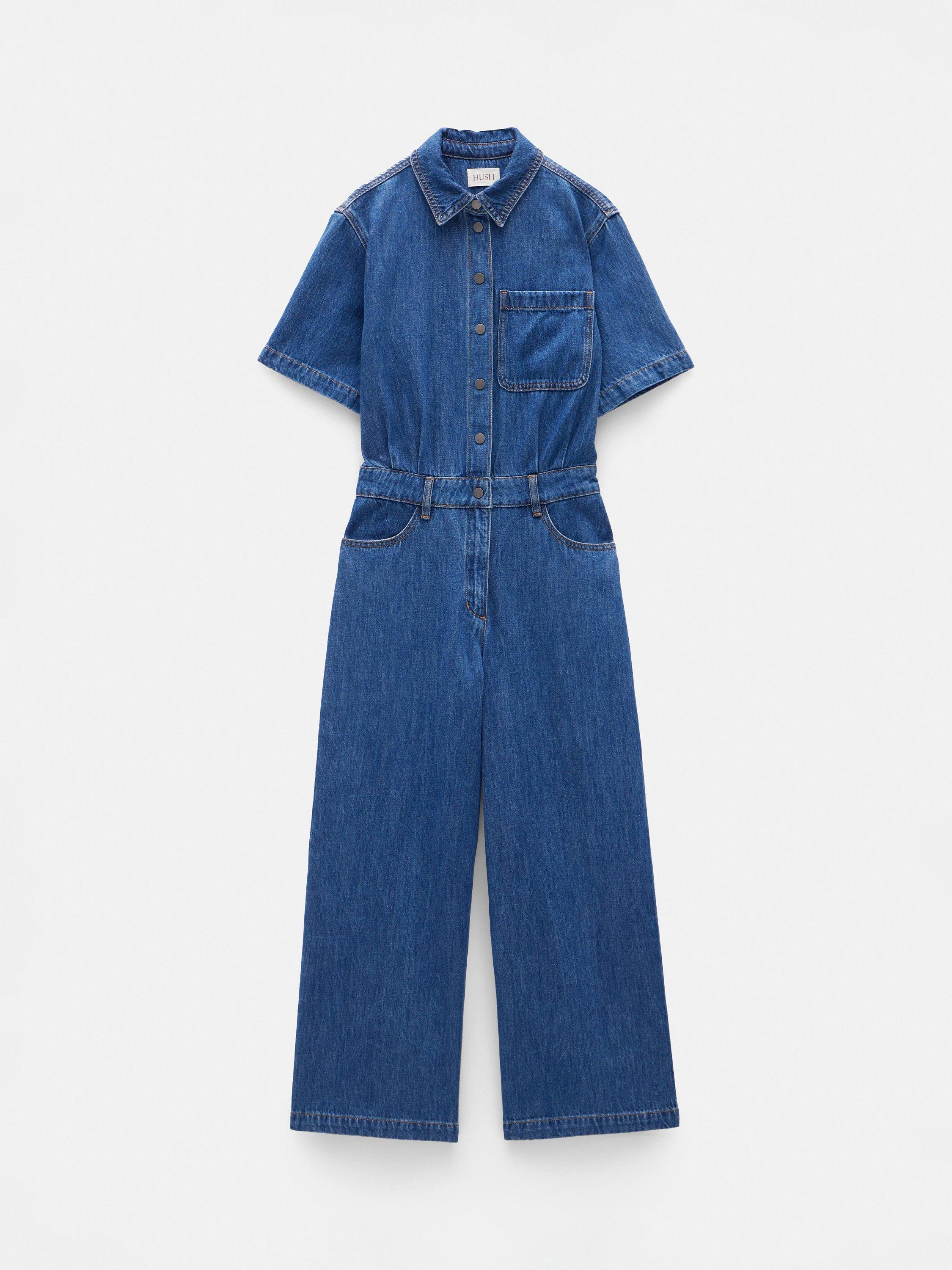 Product image 5 of 5, which shows HUSH Evelyn Denim Jumpsuit, Mid Blue Authentic, 10