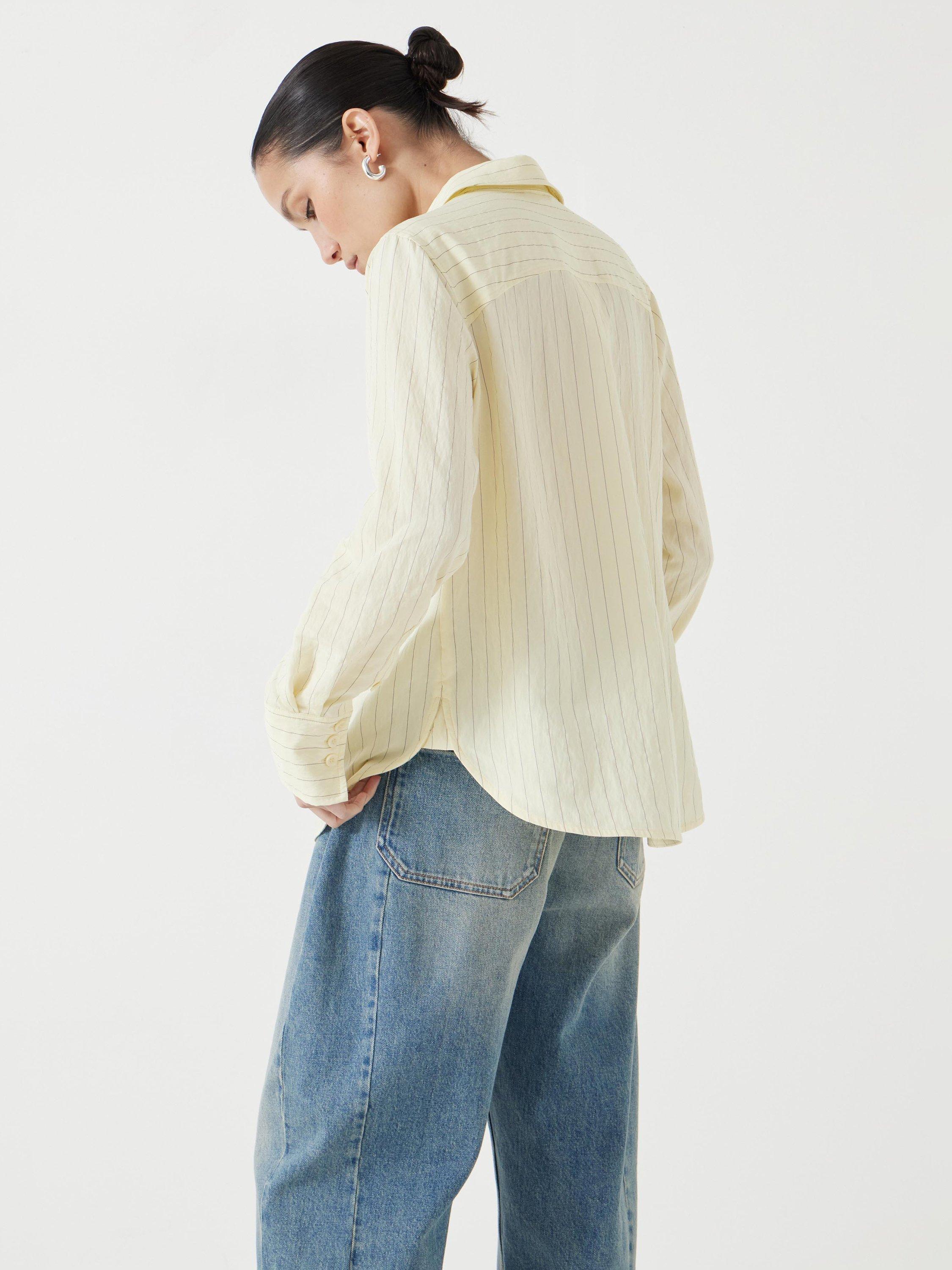 Product image 3 of 5, which shows HUSH Air Flow Stripe Shirt, Yellow & Black, 10