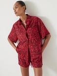 HUSH Air Flow Abstract Shirt, Lotus Red