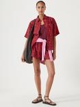HUSH Air Flow Abstract Shirt, Lotus Red