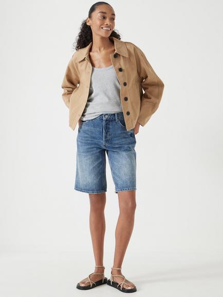 HUSH Boyfriend Denim Shorts, Light Blue Authentic - view 2, Light Blue Authentic