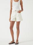 HUSH Essential Denim Shorts, Ecru
