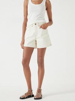 HUSH Essential Denim Shorts, Ecru, Ecru