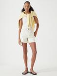 HUSH Essential Denim Shorts, Ecru