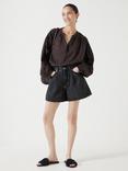 HUSH Larissa Denim Shorts, Washed Grey