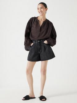 HUSH Larissa Denim Shorts, Washed Grey, Washed Grey