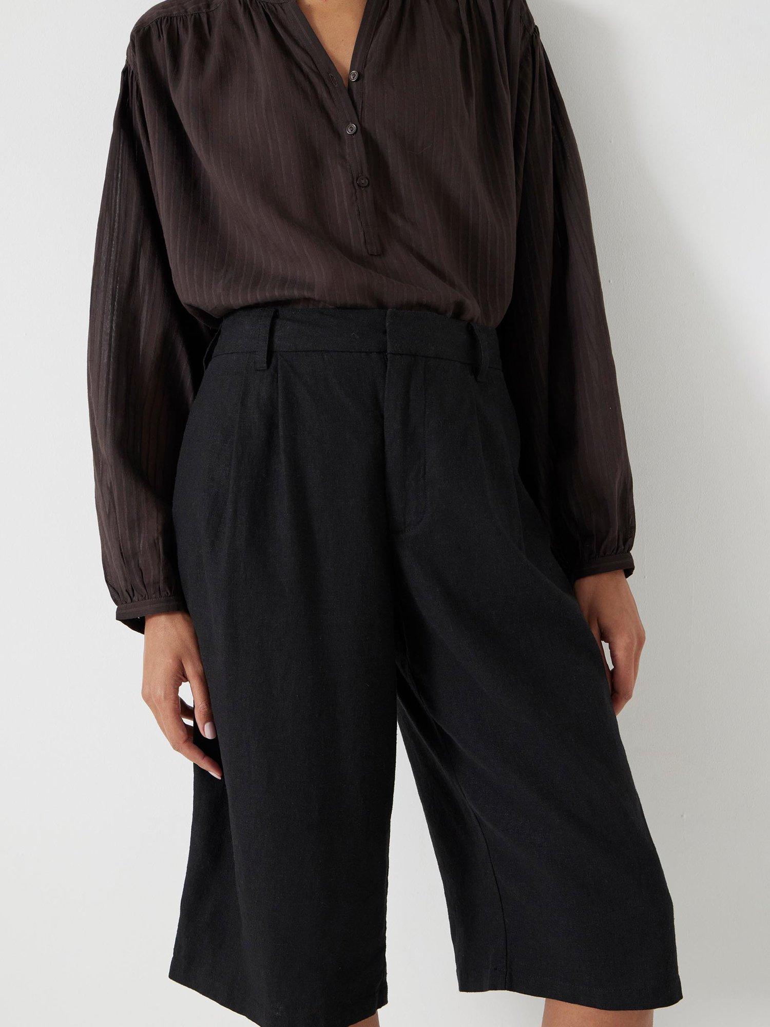 Product image 2 of 6, which shows HUSH Lya Linen Blend Bermuda Shorts, Washed Black, 4