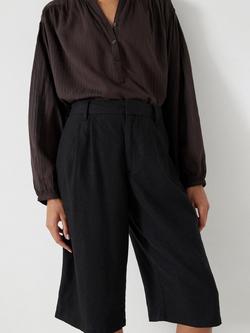 HUSH Lya Linen Blend Bermuda Shorts, White - view 2, Washed Black