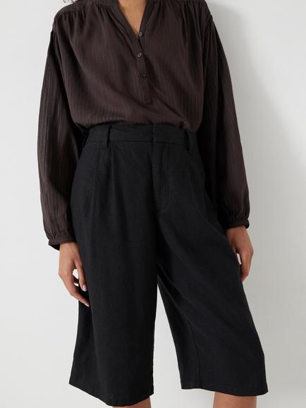 HUSH Lya Linen Blend Bermuda Shorts, Washed Black - view 2, Washed Black
