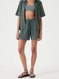 HUSH Towelling Shorts, Sage Green