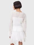 AllSaints Pamela Shirred Mixed Blend Long Sleeve Top, White