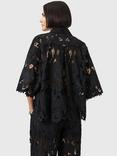 AllSaints Charlie Embroidered Shirt, Black, Black