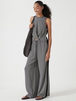 Hush Petunia Wide Leg Geometric Culottes - view 2, Black/White