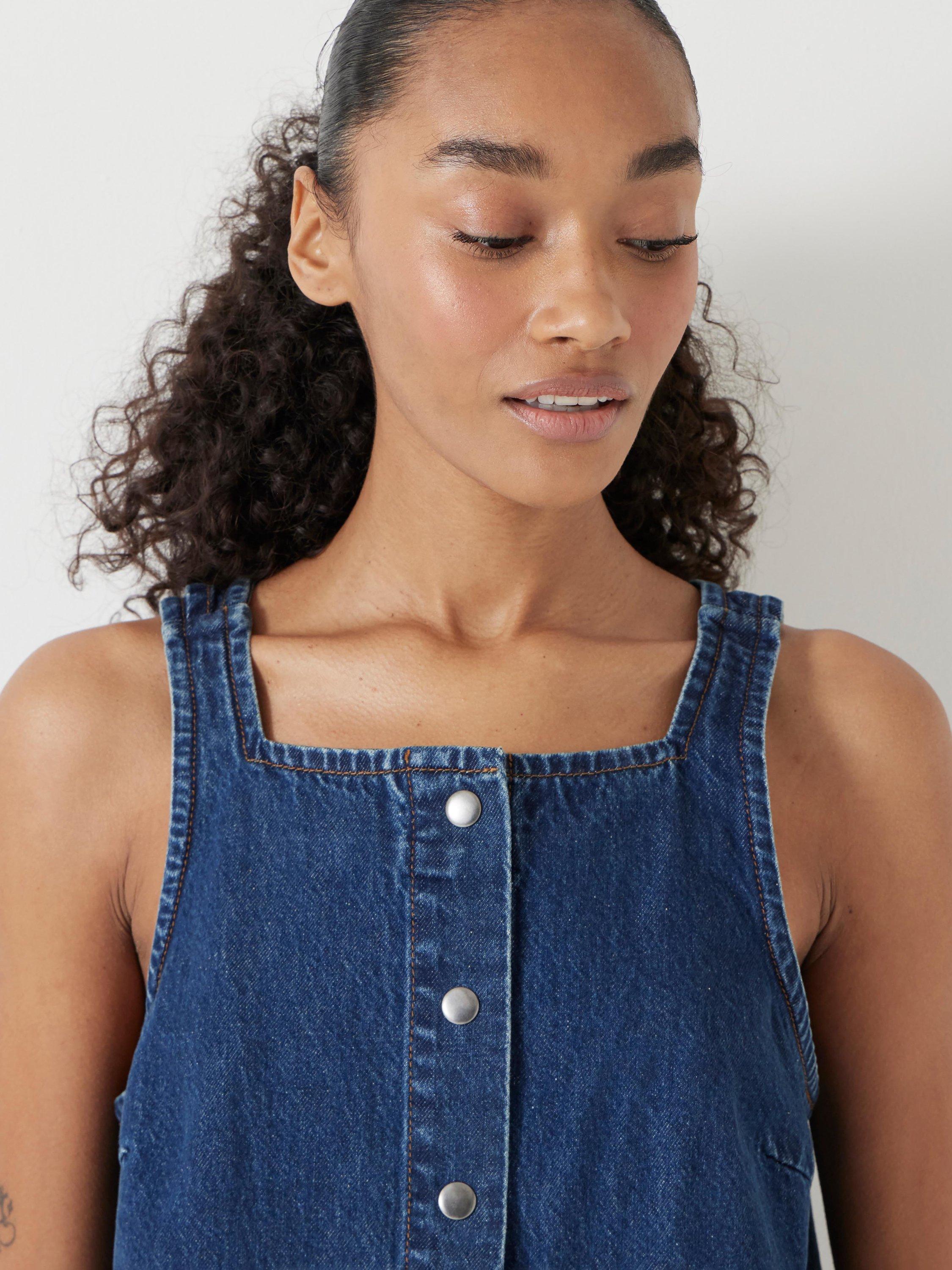 Product image 5 of 6, which shows HUSH Tailored Denim Waistcoat, Mid Authentic Wash, 10