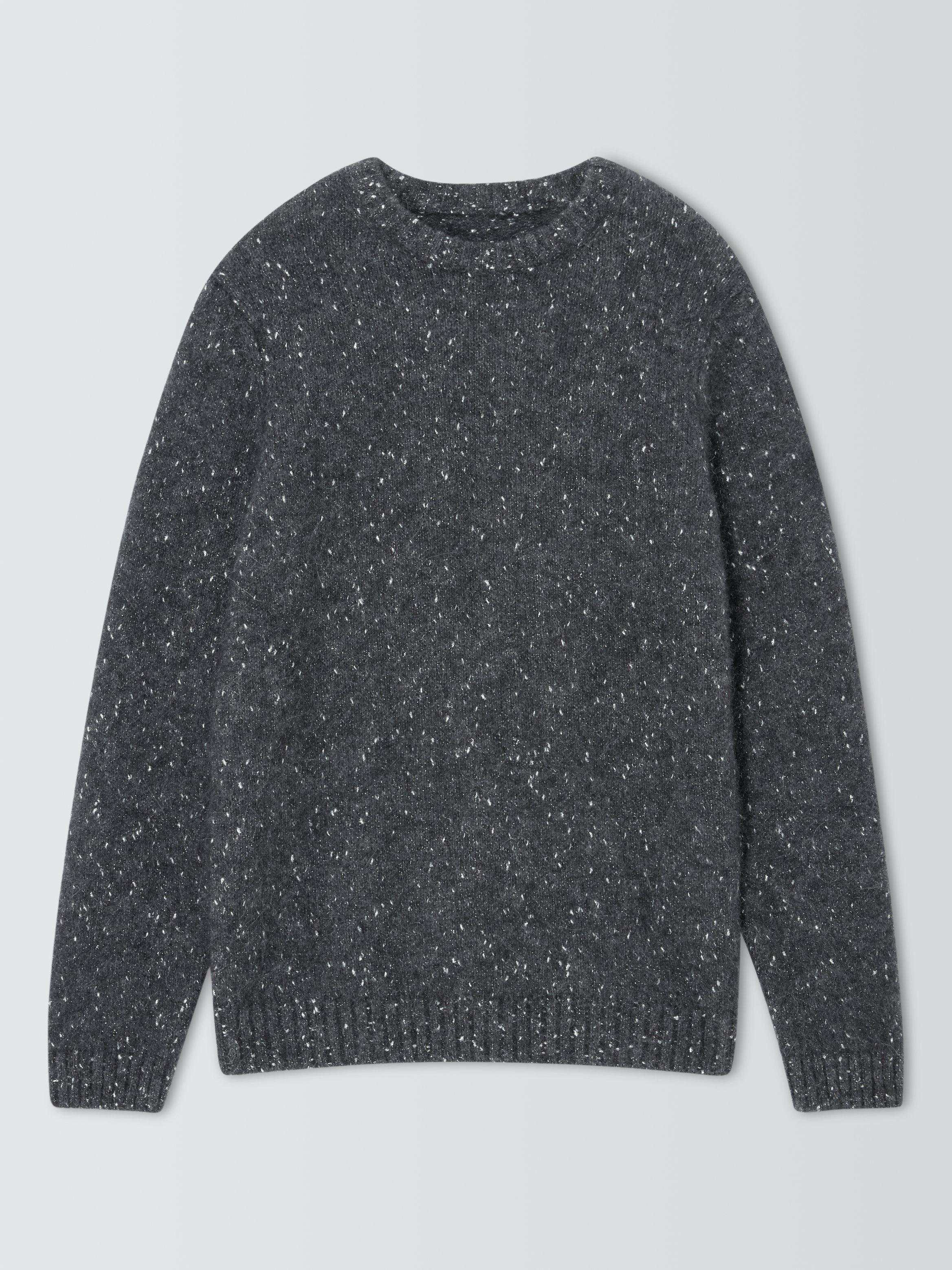 Product image 4 of 6, which shows John Lewis Crew Neck Alpaca Blend Jumper, Charcoal, M