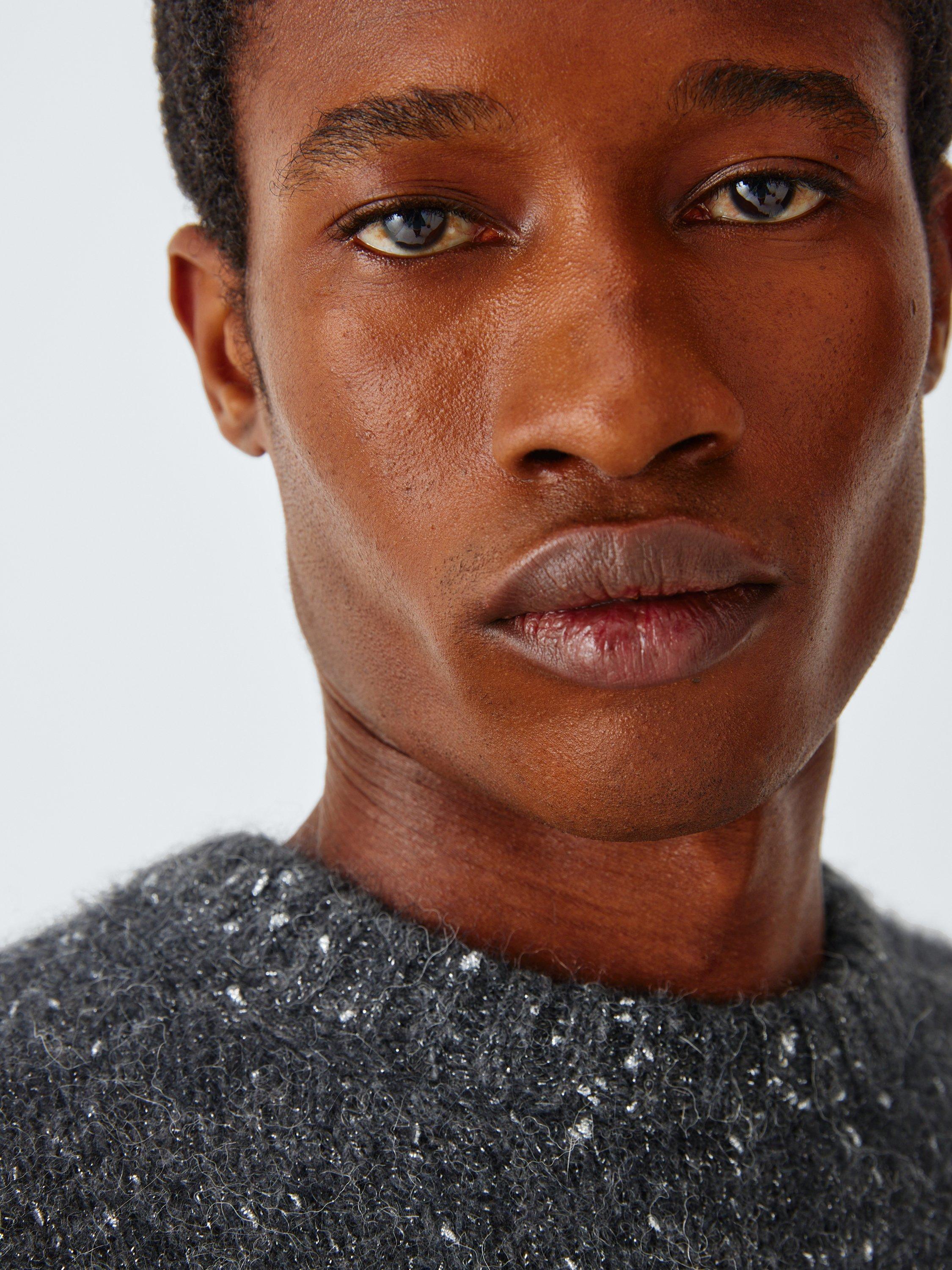 Product image 6 of 6, which shows John Lewis Crew Neck Alpaca Blend Jumper, Charcoal, M