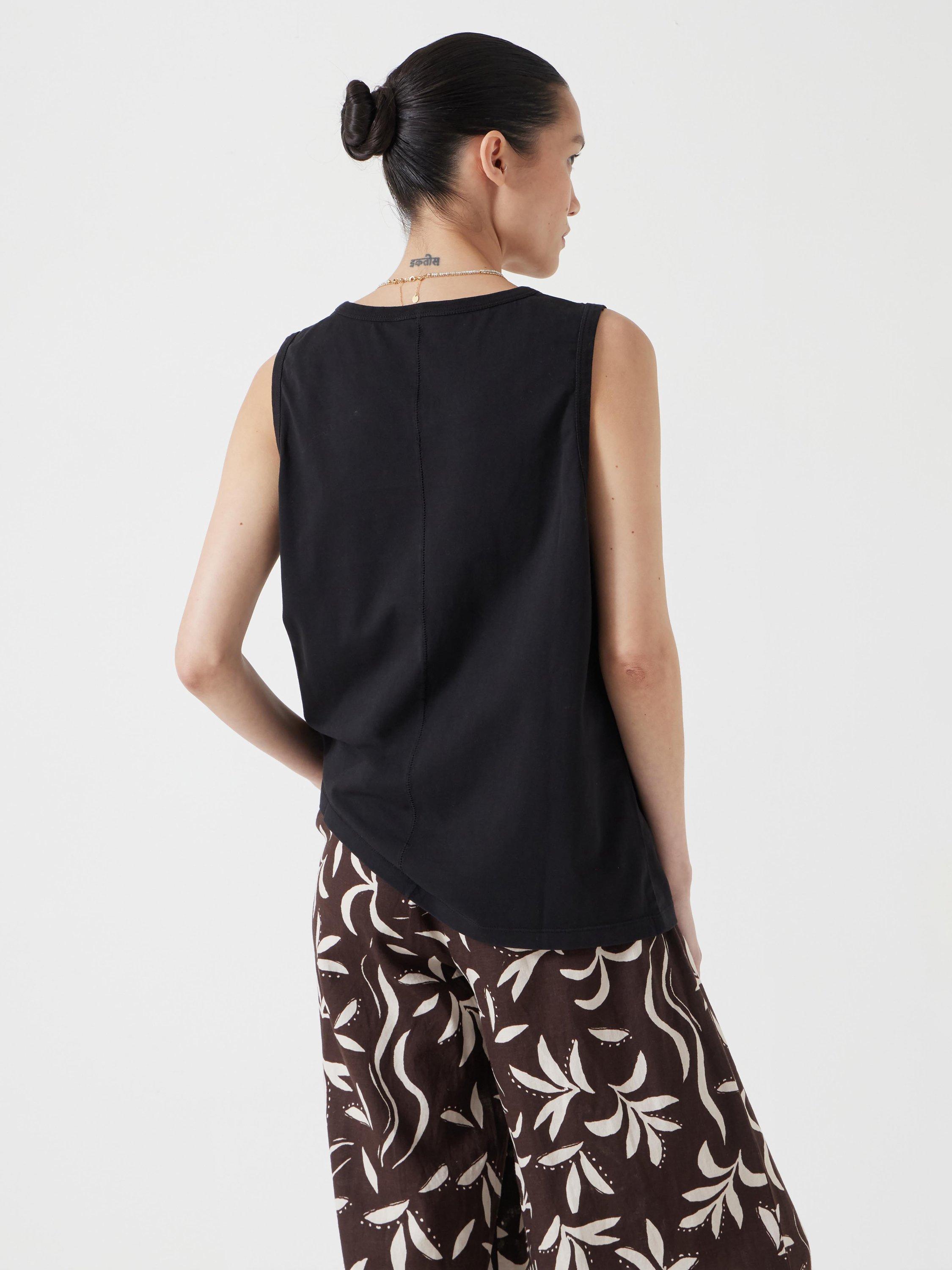 Product image 3 of 5, which shows HUSH Carla Relaxed Tank Top, Black, XXS