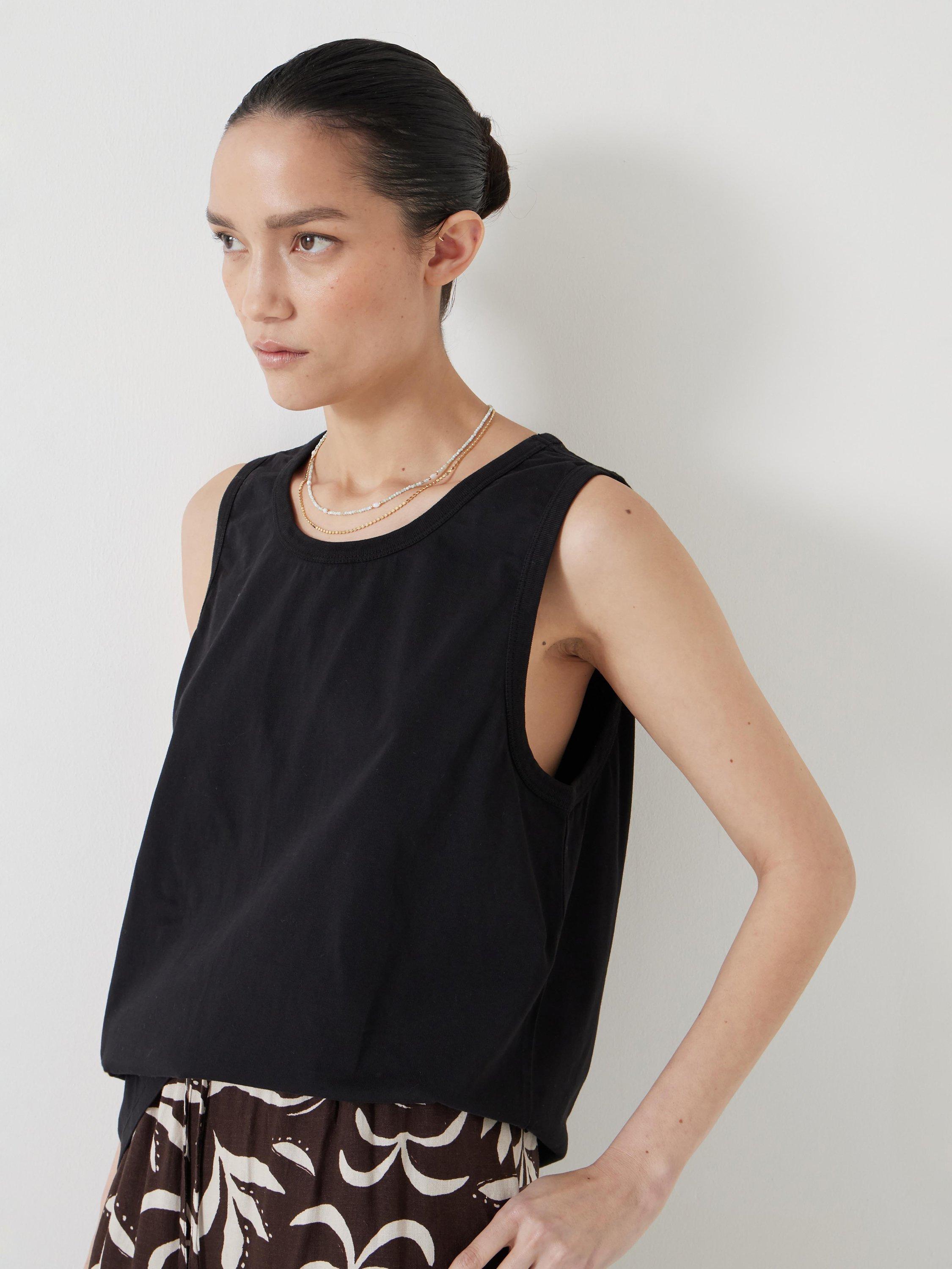 Product image 4 of 5, which shows HUSH Carla Relaxed Tank Top, Black, XXS