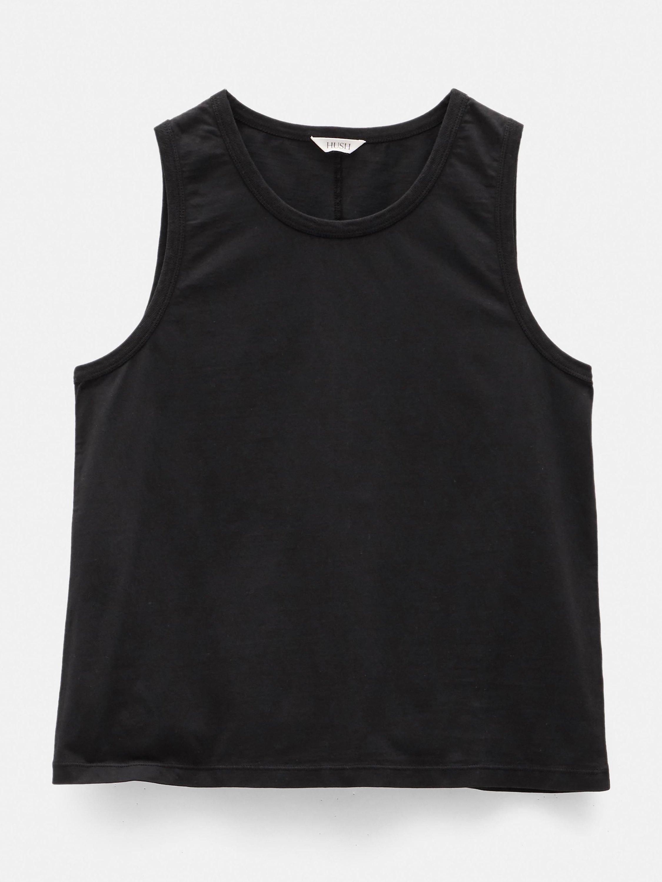 Product image 5 of 5, which shows HUSH Carla Relaxed Tank Top, Black, XXS