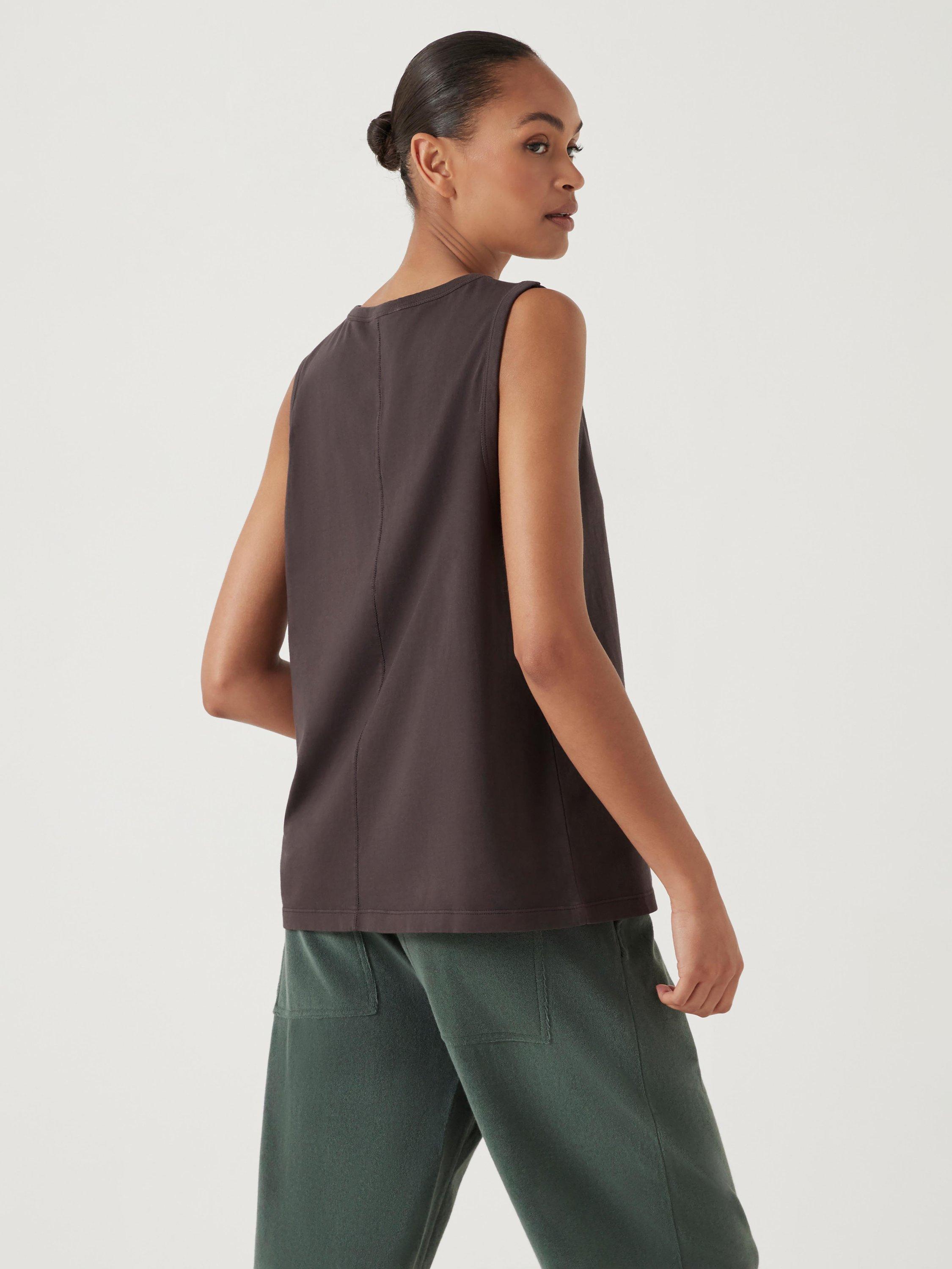 Product image 3 of 5, which shows HUSH Carla Relaxed Tank Top, Chocolate Brown, XXS