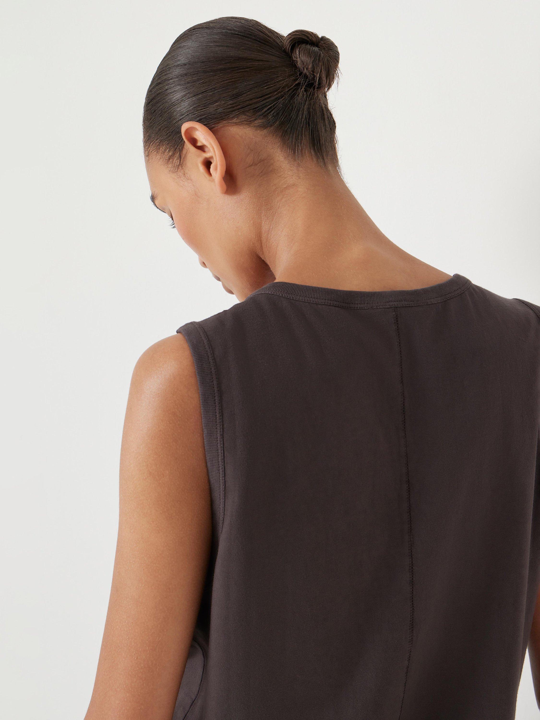 Product image 4 of 5, which shows HUSH Carla Relaxed Tank Top, Chocolate Brown, XXS