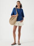 HUSH Denim Raglan Sleeve Top, Blue