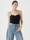 HUSH Ruched Cami Top, Black