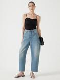 HUSH Ruched Cami Top, Black