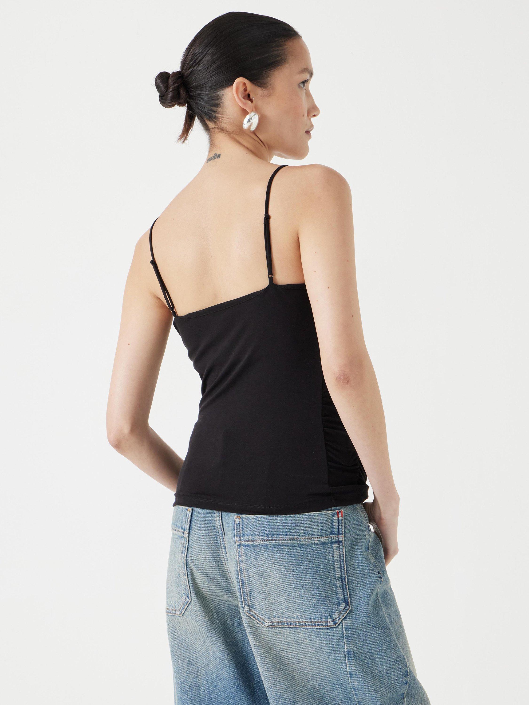 Product image 3 of 5, which shows HUSH Ruched Cami Top, Black, L