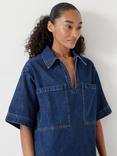HUSH Alma Denim T-Shirt Dress, Mid Authentic Blue