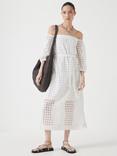 HUSH Off Shoulder Broderie Anglaise Midi Dress