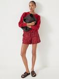HUSH Margot Air Flow Abstract Shorts, Port/Red Lotus