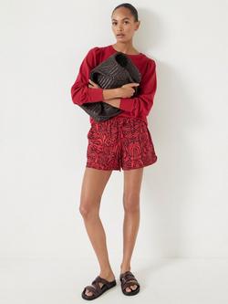 HUSH Margot Air Flow Abstract Shorts, Port/Red Lotus - view 2, Port/Red Lotus