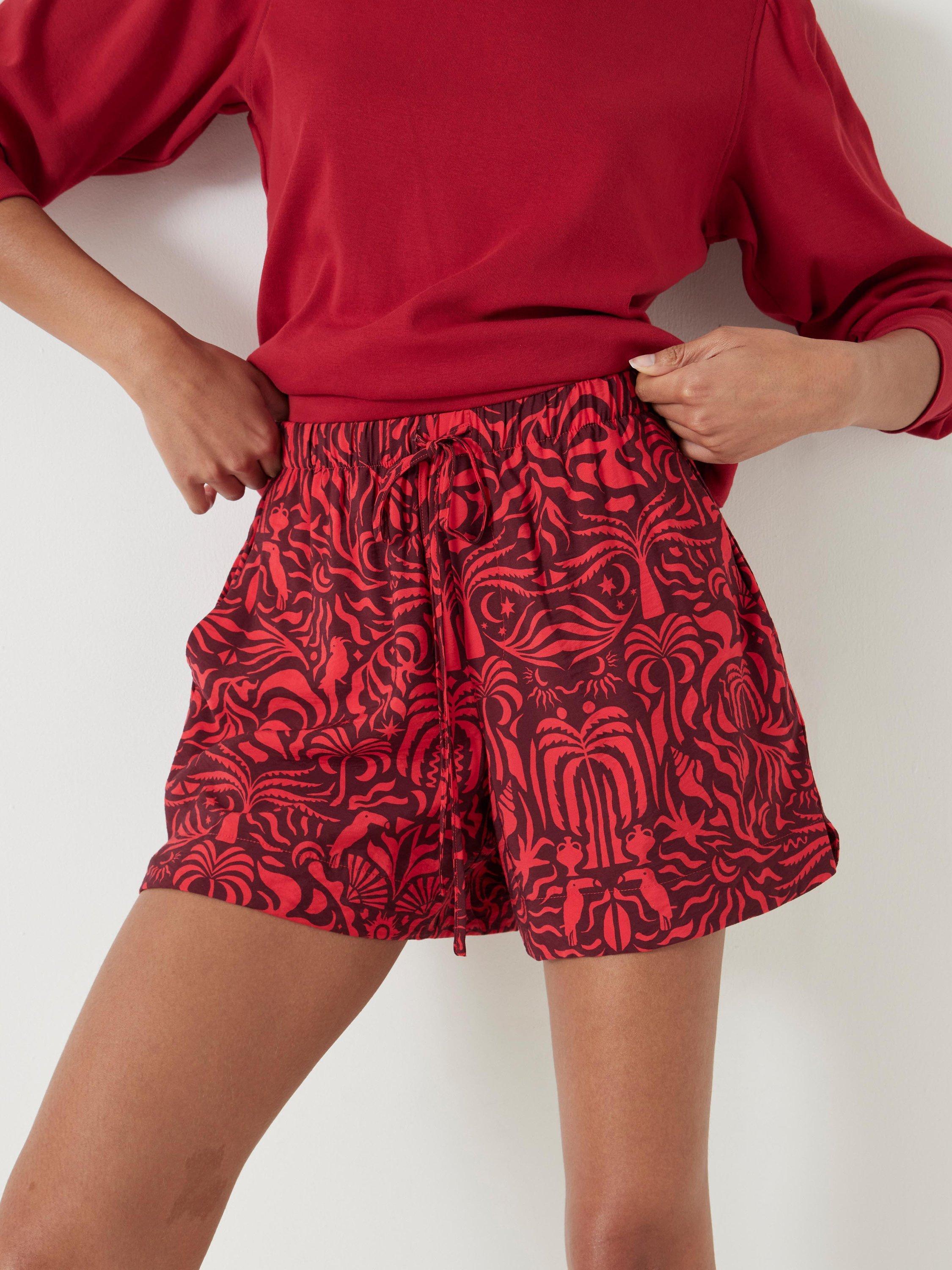 Product image 5 of 5, which shows HUSH Margot Air Flow Abstract Shorts, Port/Red Lotus, 10